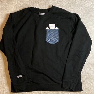 Black Sweatshirt with Blue Pocket